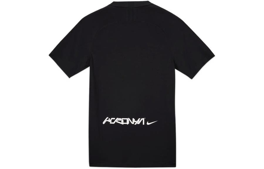 Nike x ACRONYM Crossover Fan Edition Printing Logo V neck Short Sleeve Asia Edition Black DC8809-010