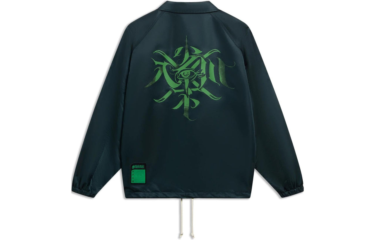 Li-Ning BadFive Graphic Loose Fit Jacket 'Black Green' AFDSD99-1
