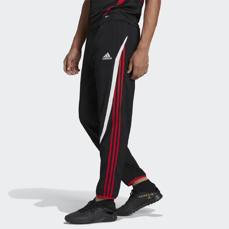 Men's adidas Contrasting Colors Vertical Stripes Logo Casual Sports Pants/Trousers/Joggers Black H64068
