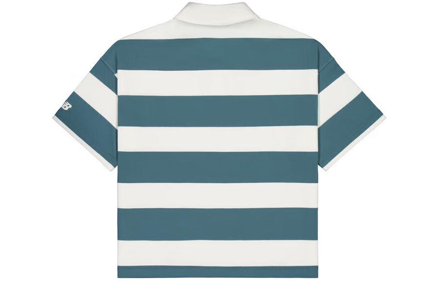 (WMNS) New Balance Striped Polo Shirt 'Green' NFE22412-GRN