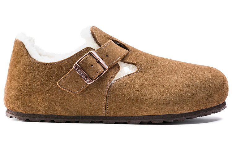 Birkenstock London Shearling Suede Leather Narrow Fit 'Tea' 1014963