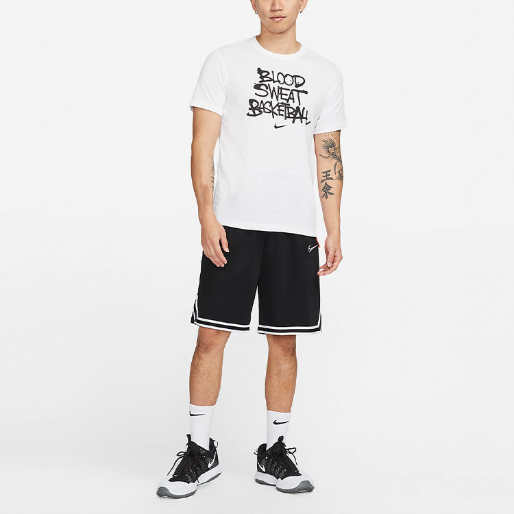 Men's Nike Alphabet Printing Round Neck Pullover Short Sleeve White T-Shirt DN2977-100