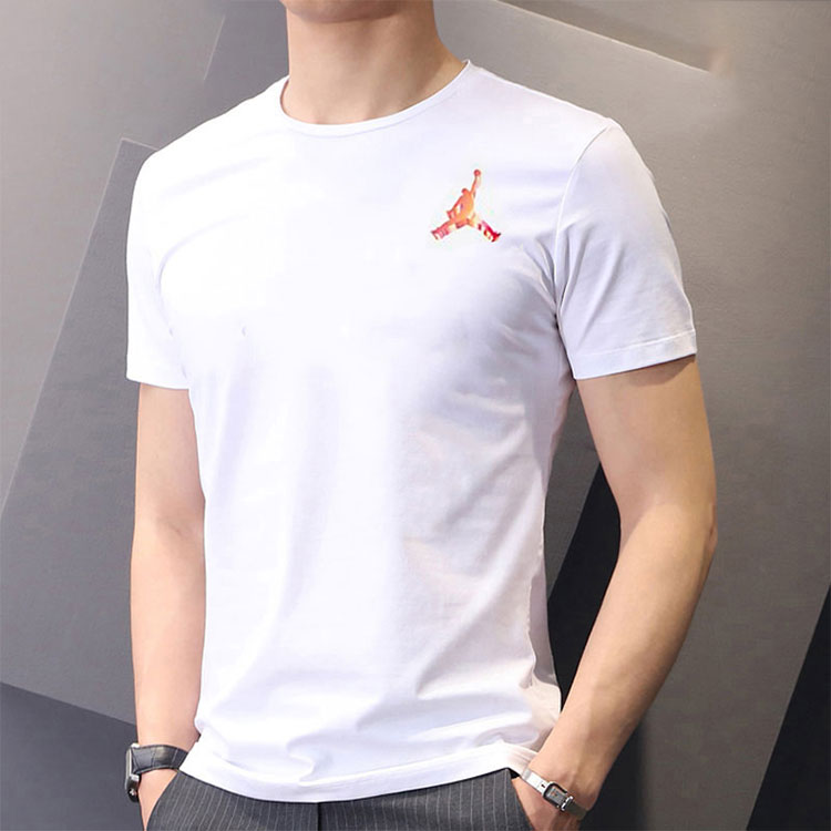 Men's Jordan Printing Logo Solid Color Round Neck Short Sleeve White T-Shirt DH8967-100