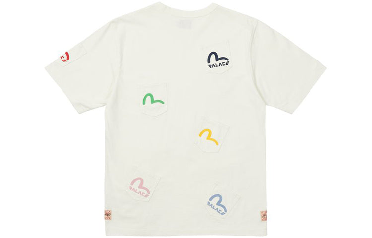 Palace X Evisu Multi Pocket T-Shirt Egret Logo T-Shirt 'White' P21EVTS001