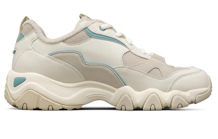 (WMNS) Skechers D lites 2.0 Running Shoes White/Brown/Blue 66666313-NAT
