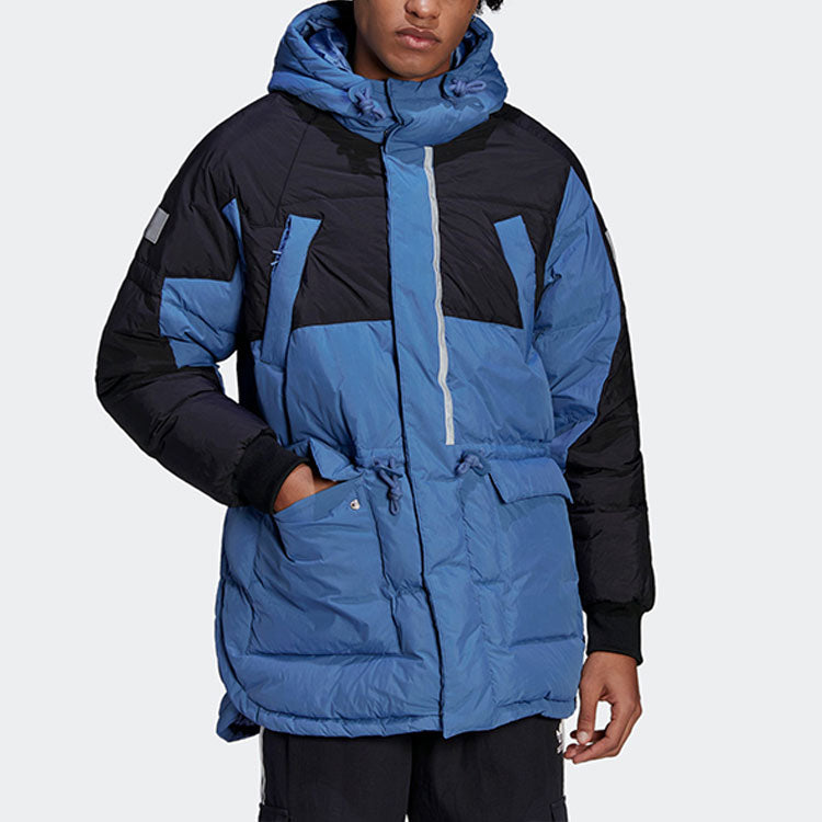 adidas Originals Down Regen Hooded Puffer Jacket 'Blue Black' HL6745
