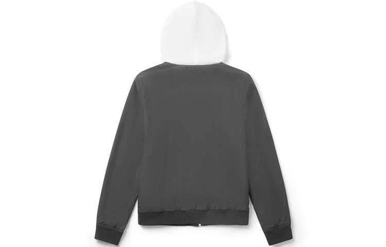 (WMNS) Vans Alphabet Logo Printing Splicing hooded Windproof Jacket Black VN0A47V8BLK