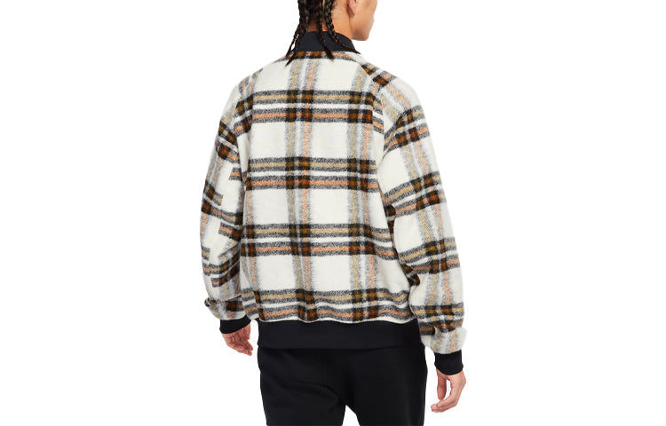 Men's Nike Plaid Reversible Loose Jacket Brown DR6864-104