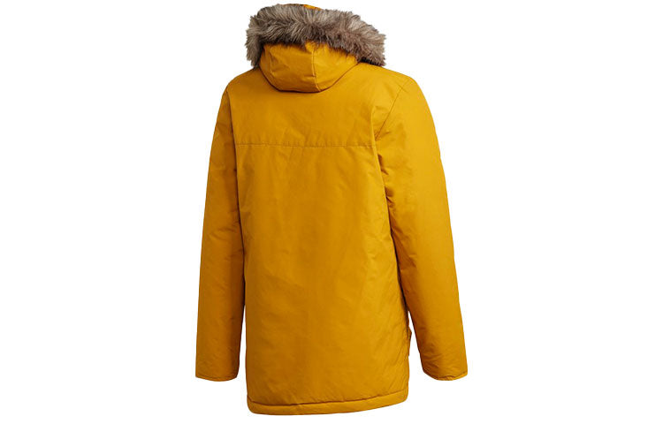 adidas Xploric Windproof Casual Sports Hooded Down Jacket Men's Yellow GK3551
