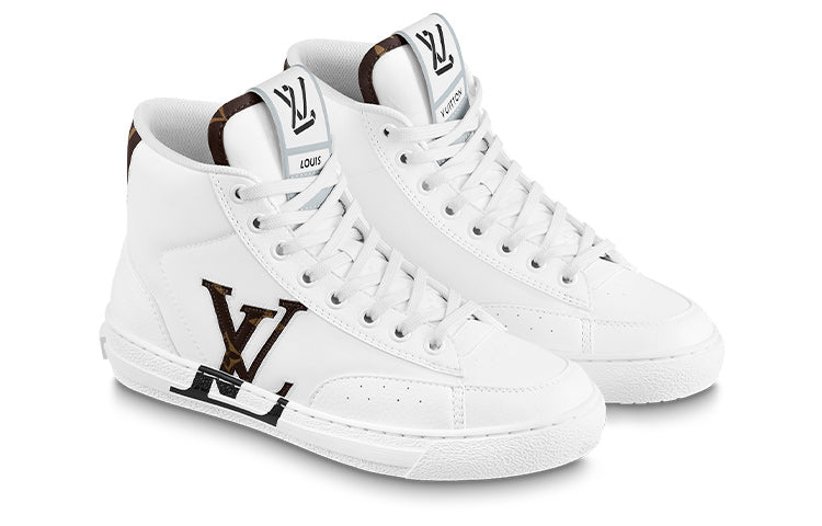 (WMNS) LOUIS VUITTON Charlie Ankle Sneakers 'White with Side Brown Logo' 1AADRJ