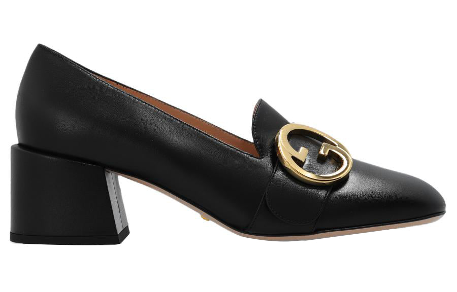 (WMNS) Gucci Blonde Mid-Heel Pumps 'Black' 700053-C9D00-1000