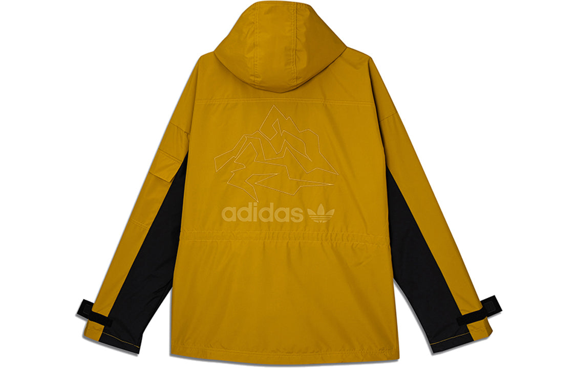 adidas originals Adv Jacket Colorblock Windproof Sports Hooded Jacket Yellow GV0928