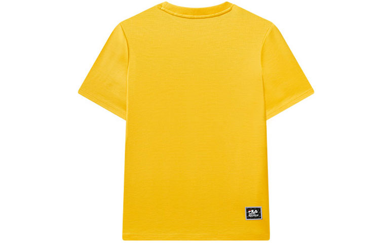 (WMNS) FILA Alphabet Logo Round Neck Casual Short Sleeve Yellow F11W118102-FYE