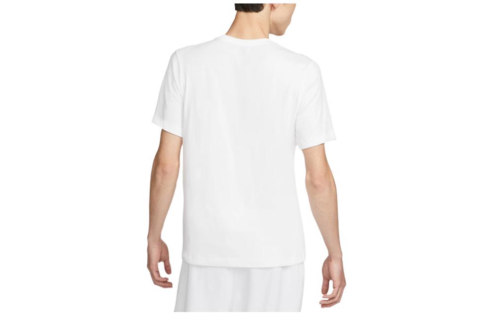 Men's Nike Logo Printing Round Neck Short Sleeve White T-Shirt DR7816-100
