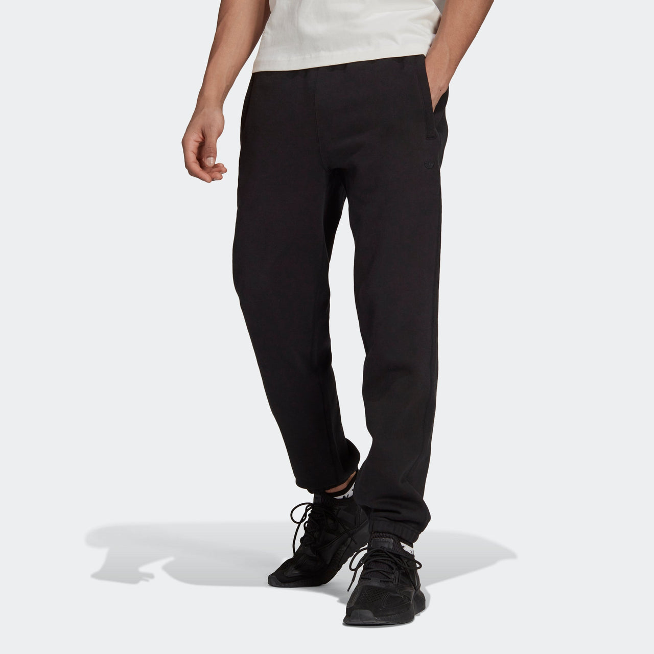 Men's adidas originals C Sweat Pant Solid Color Bundle Feet Sports Pants/Trousers/Joggers Black H11379