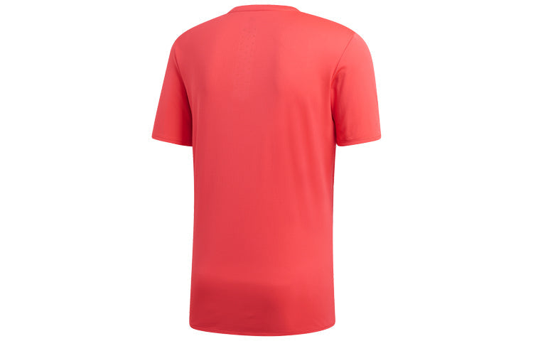 Men's adidas Logo Breathable Short Sleeve Red T-Shirt DQ1852