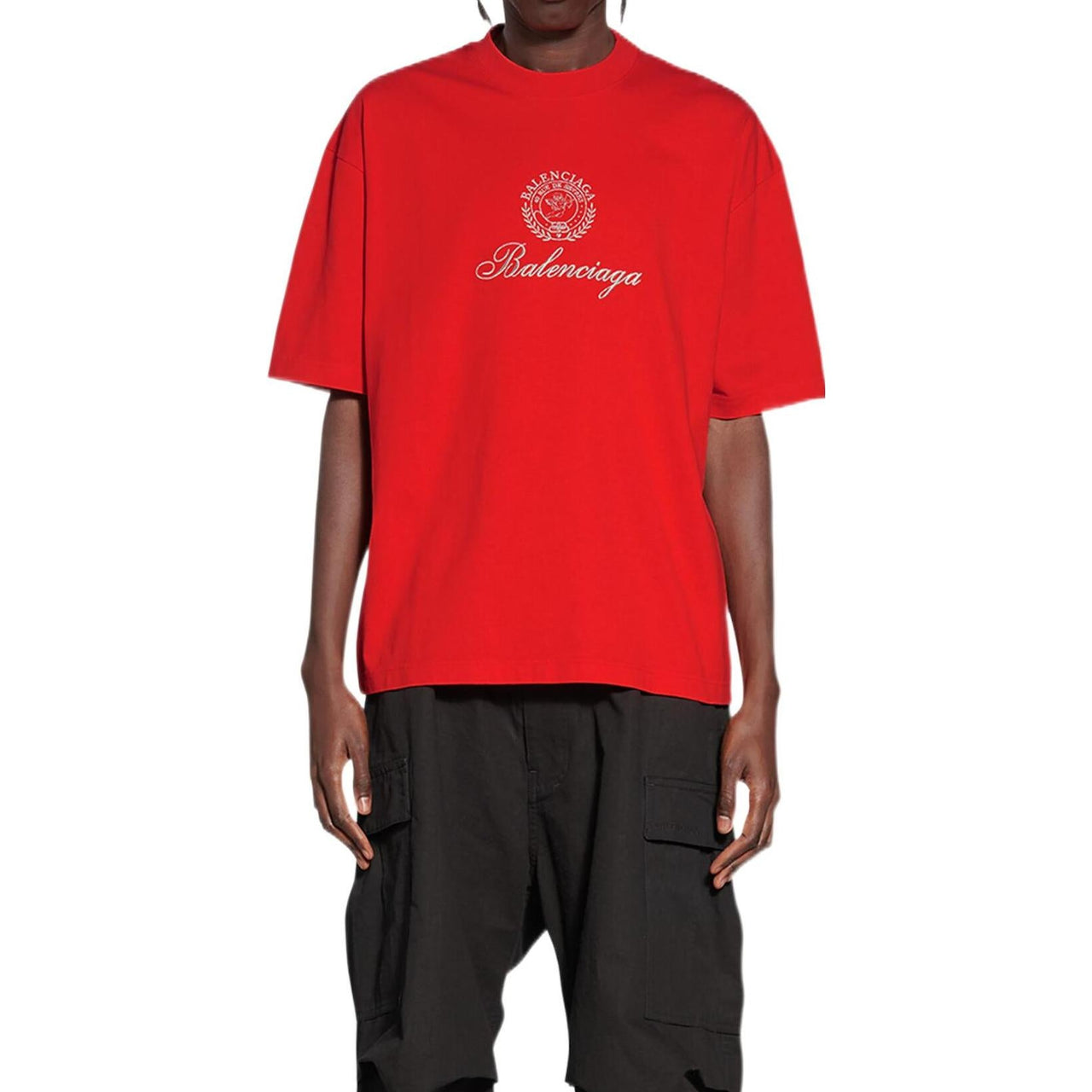 Balenciaga Qixi Crest T-Shirt Medium Fit 'Red' 612966TMVL46971