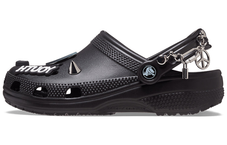 Crocs Classic Feel The Positivity Casual Unisex Black Sandals 207571-001