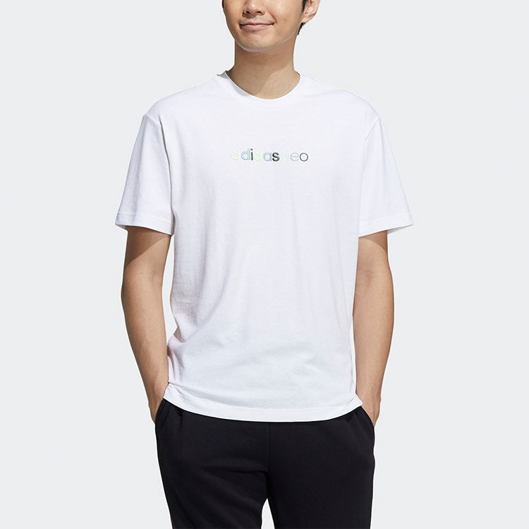 adidas neo Ss May Tee 2 Logo Short Sleeve Men's White GP4826
