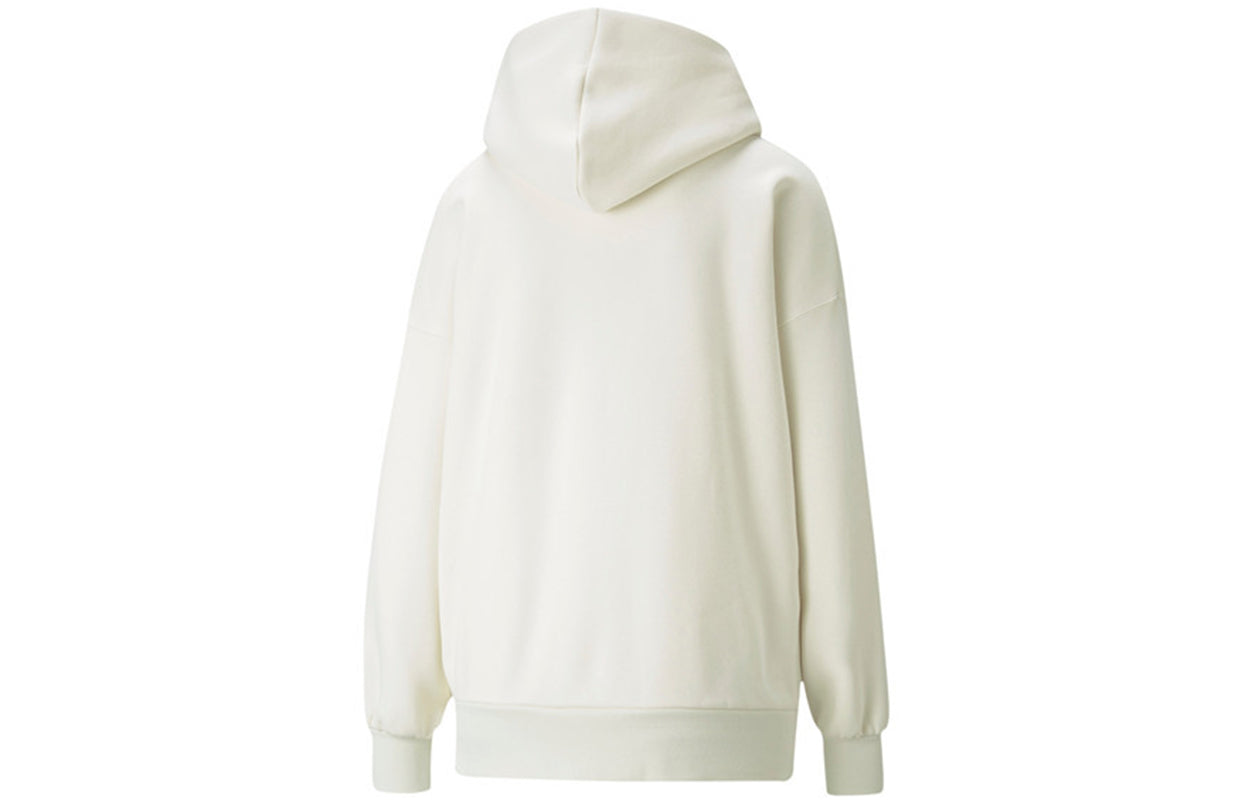 (WMNS) PUMA Logo Wellness Club Crew Hoodie 'White' 534397-73