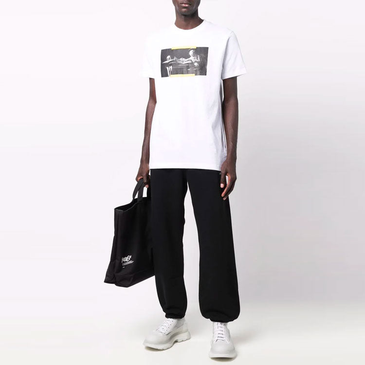 Off-White FW21 Printing Short Sleeve Ordinary Version White OMAA027F21JER0140184