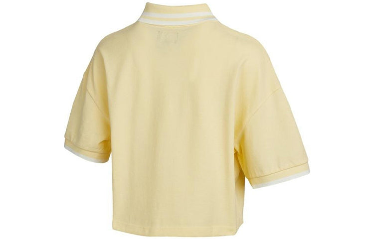 (WMNS) Converse Logo Colorblock Short Cream Yellow Polo Shirt 10022783-A01