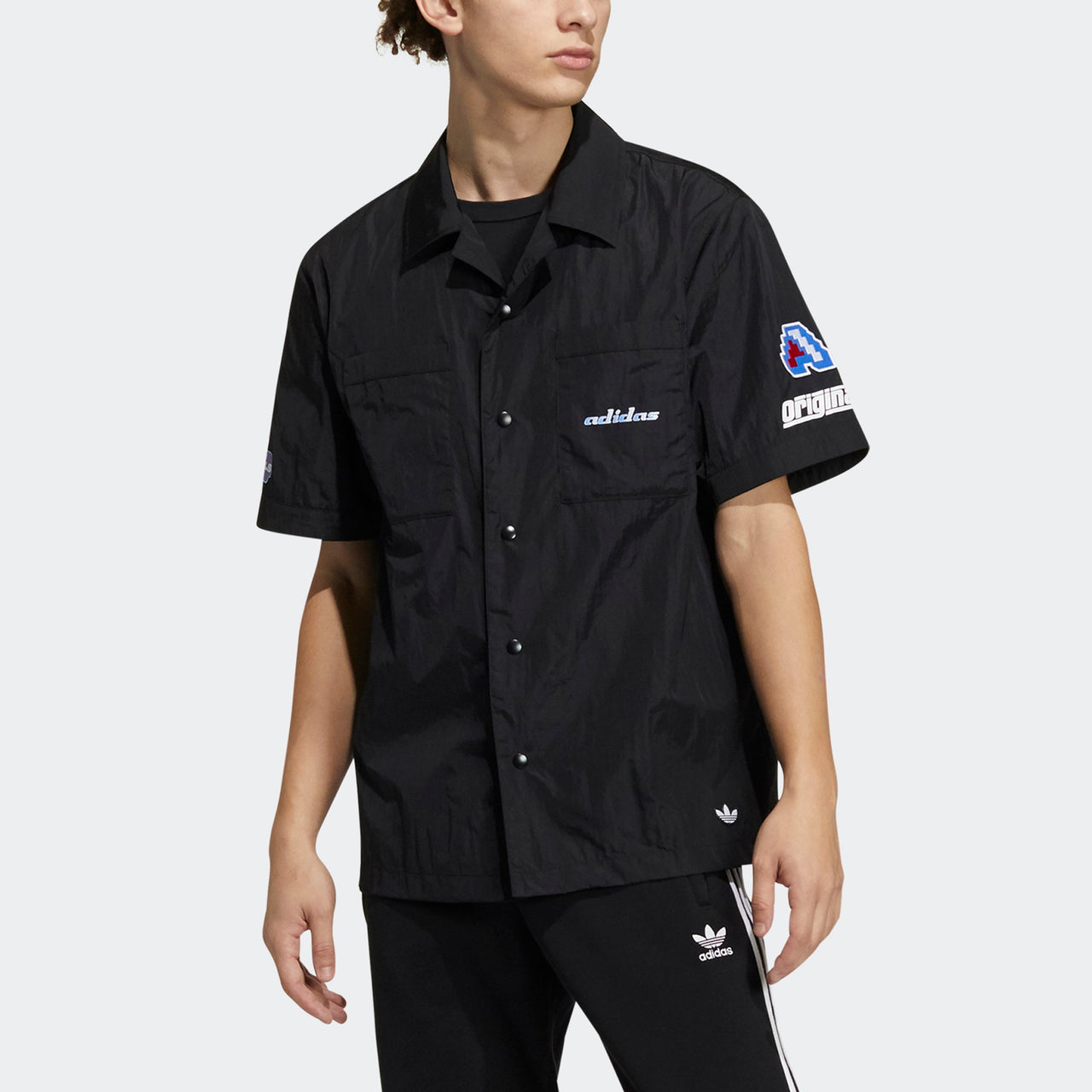 adidas originals Tgp Ss Shirt Contrasting Colors Logo Racing Short Sleeve Black H57828