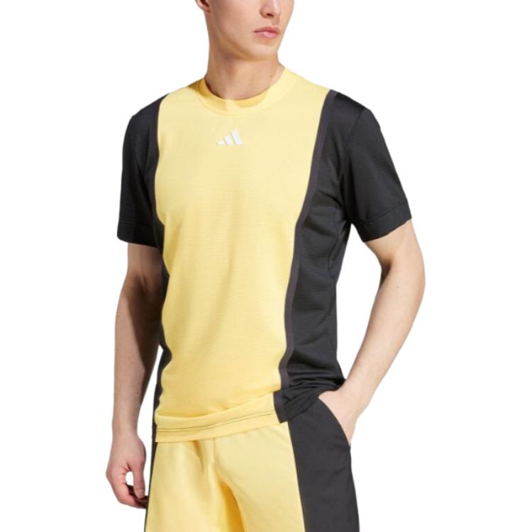 adidas Tennis HEAT.RDY Pro FreeLift 3D Rib T-shirt Asia Sizing 'Yellow Black' IS8972