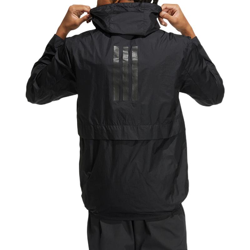adidas Windbreaker Hooded Jackets 'Black' HE7366