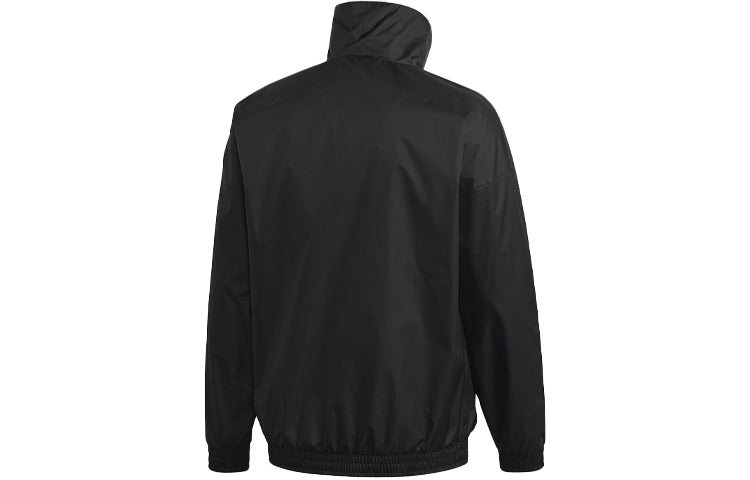 adidas originals Contrasting Colors Logo Printing Side Stripe Sports Jacket Black GE0841