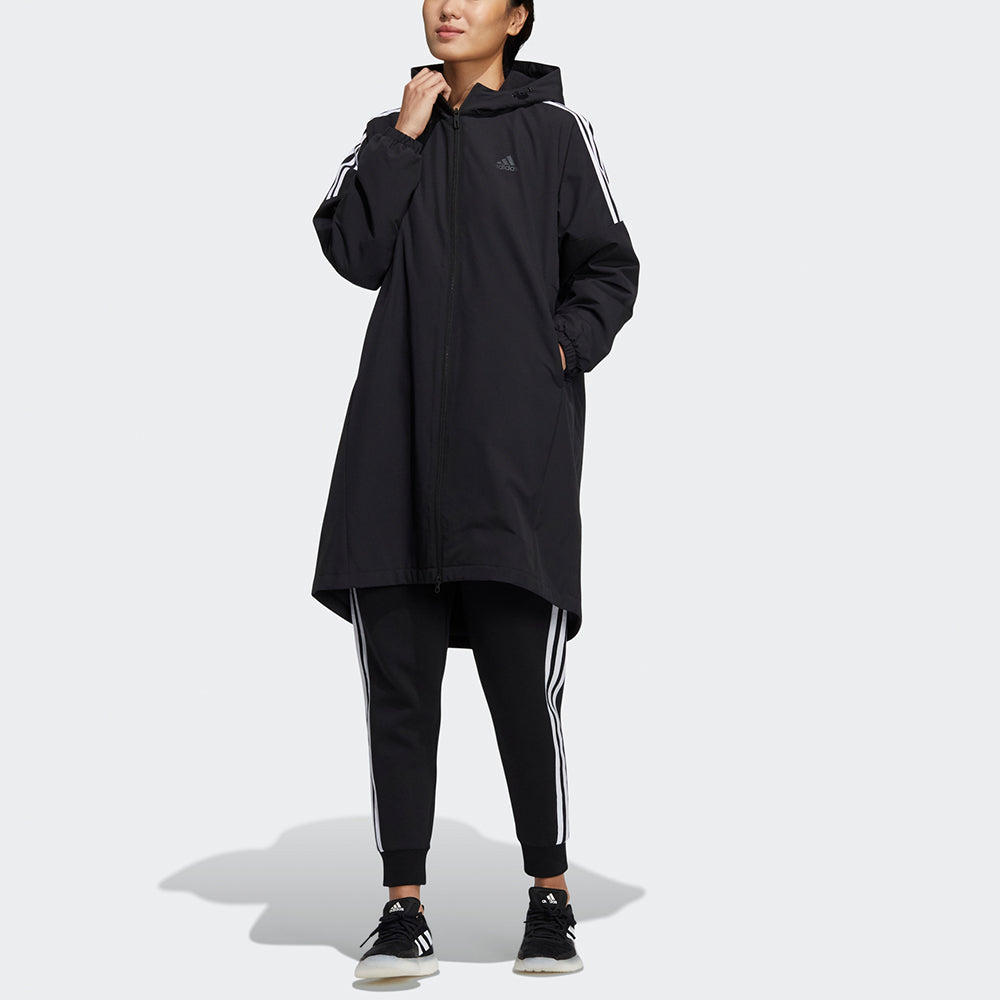 (WMNS) adidas Long Wv Jkt Mid-Length Sports Hooded Jacket Black HG1849