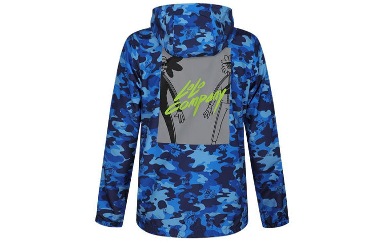 adidas neo M Radio W WB Camouflage hooded Sports Jacket Blue FU3596
