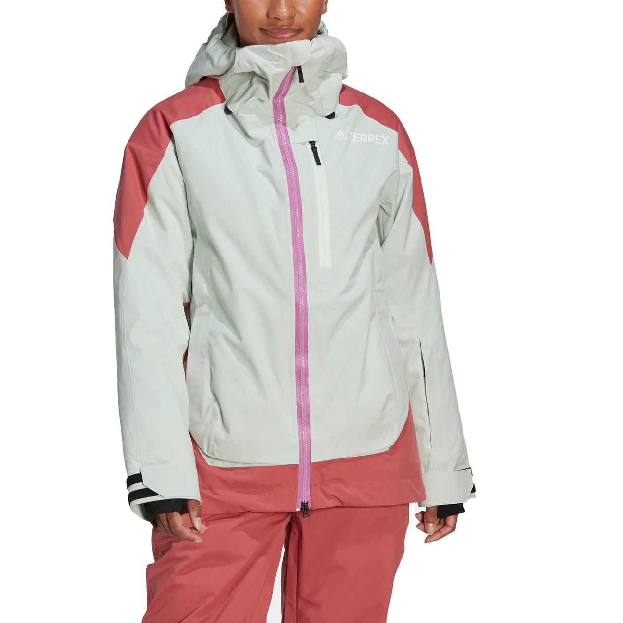 (WMNS) adidas Terrex MYSHELTER Snow 2-Layer Insulated Jacket 'White Pink' HI5484