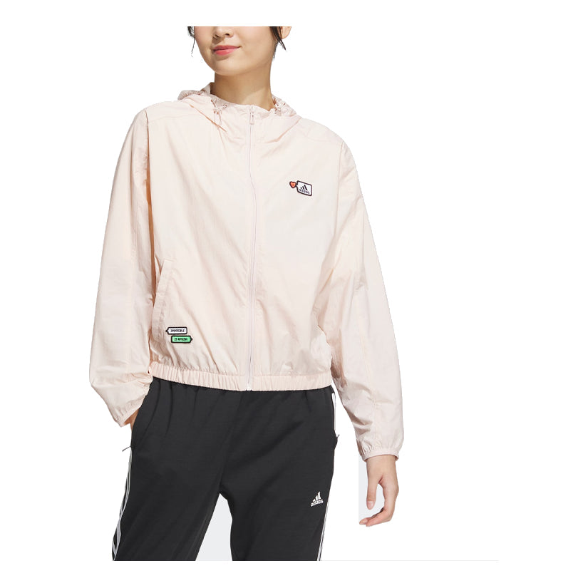 (WMNS) adidas Graphic Woven Jacket 'White' HY2863