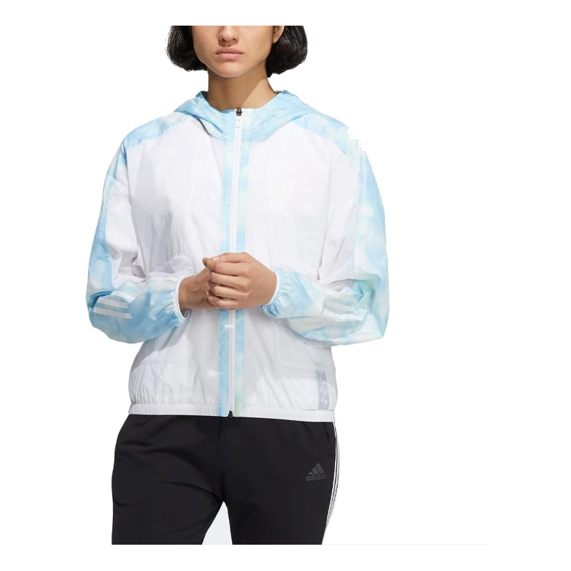 (WMNS) adidas Met Aop Windbreaker 'Blue' HI6828