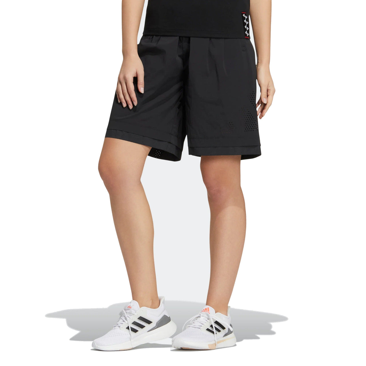 (WMNS) adidas Casual Drawstring Waist Solid Color Sports Shorts 'Black' HE9962