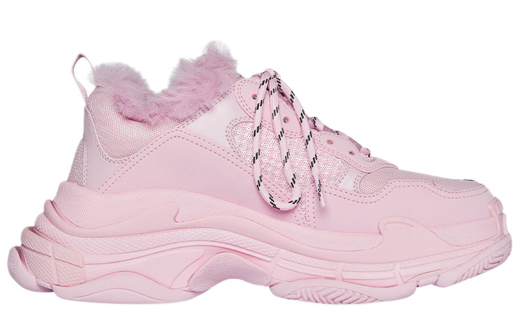 (WMNS) Balenciaga Triple S Sneaker Fake Fur 'Pink' 668562W3CQ55000