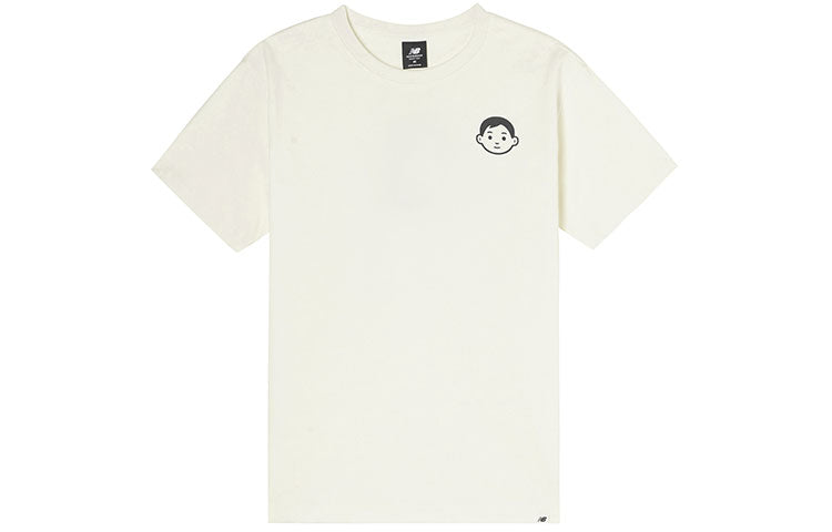 New Balance x Noritake Crossover Funny Pattern Printing Round Neck Short Sleeve Couple Style White AMT12346-RSI