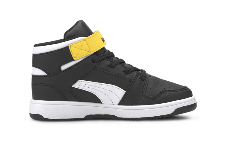 (PS) PUMA Rebound Lay-Up SL Leisure Board Shoes Black/Yellow 370488-12
