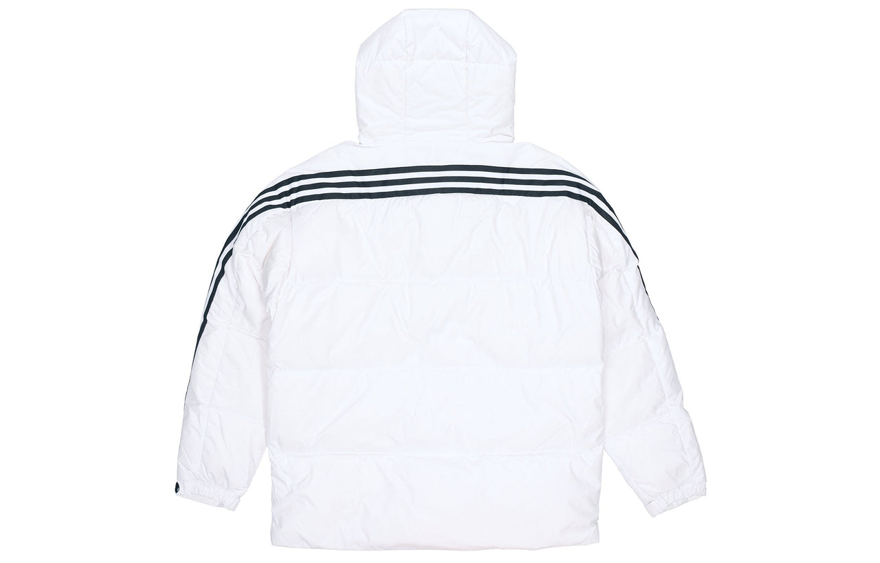 adidas 3st Puffy Dwn J Casual Sports Stay Warm hooded down Jacket White H20755