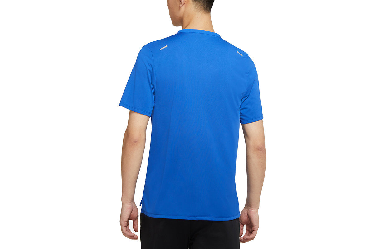 Men's Nike Dri-fit Rise 365 Running Breathable Quick Dry Casual Sports Short Sleeve Blue T-Shirt CZ9185-481