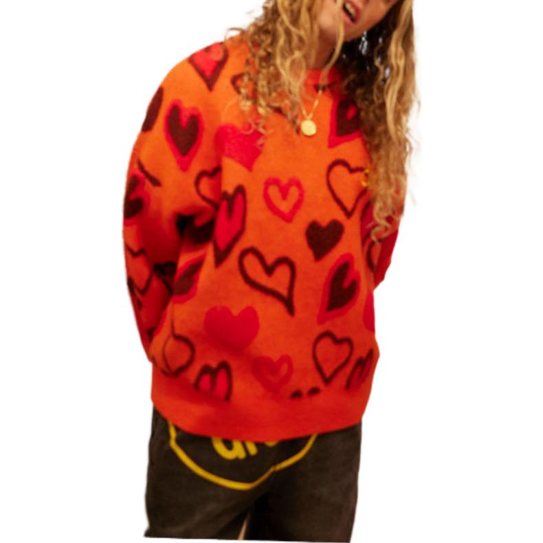 Drew House Scribble Hearts Sweater 'Orange' DW-FW22-1223-06