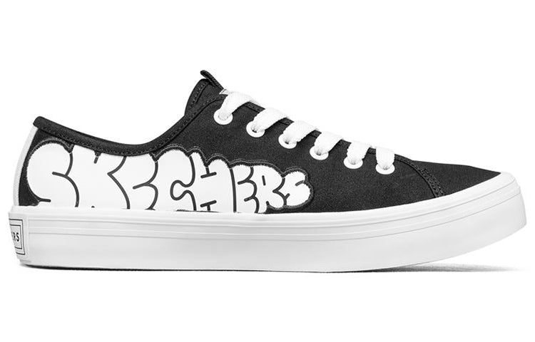 (WMNS) Jeremyville x Skechers V'Lites Low-Top Sneakers Black/White 66666301-BKW