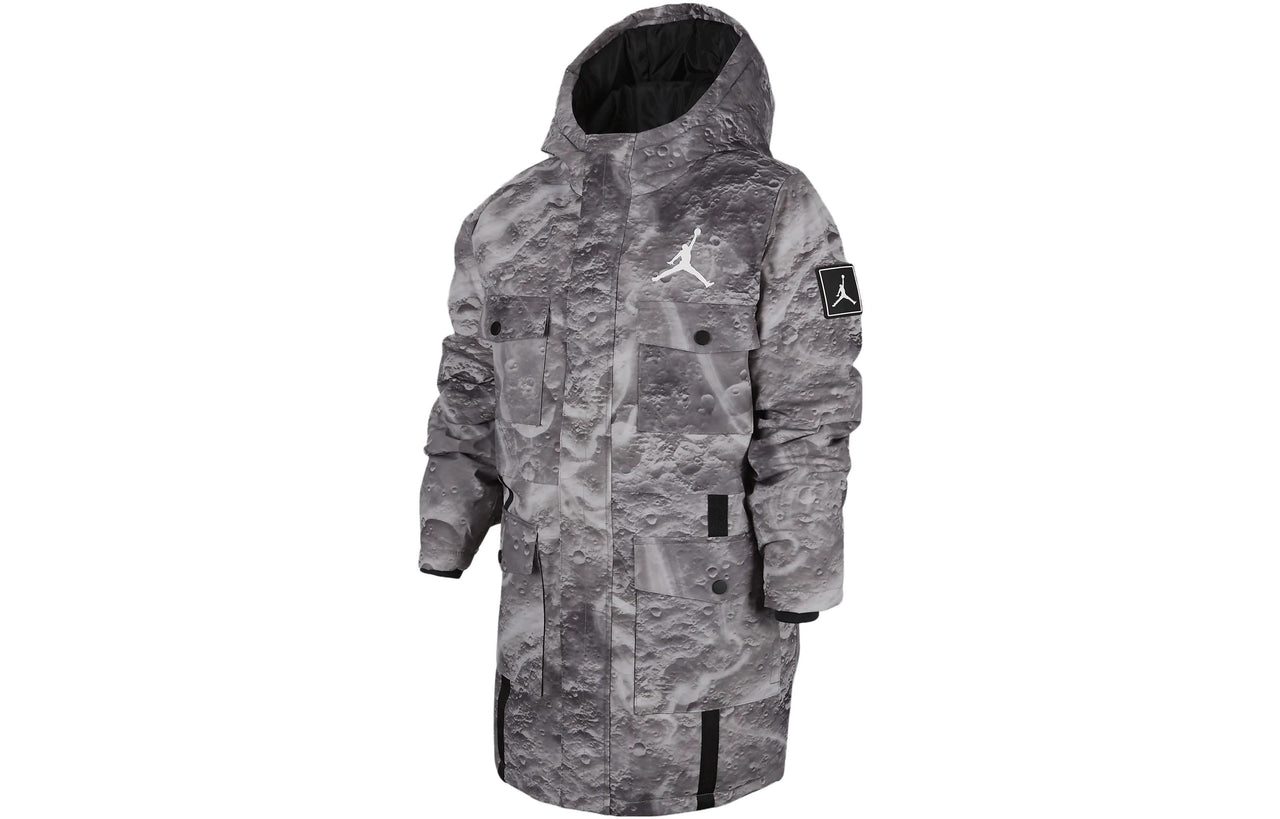 (GS) Air Jordan Essentials Down Parka Jacket 'Camo Grey' FV5813-226