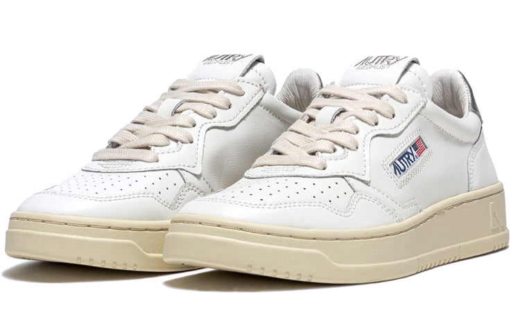 Autry Medalist Leather Low 'White Silver' AULM-LL05
