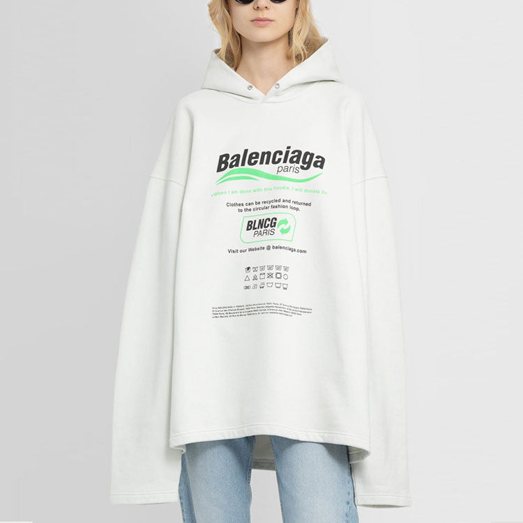 Balenciaga Dry Cleaning Boxy Hoodie 'White' 661711TKVF99085