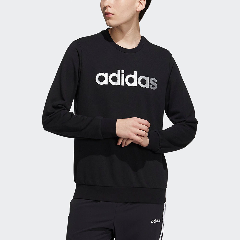 Men's adidas neo Ce Logo Swt Casual Breathable Alphabet Printing Sports Black H52446