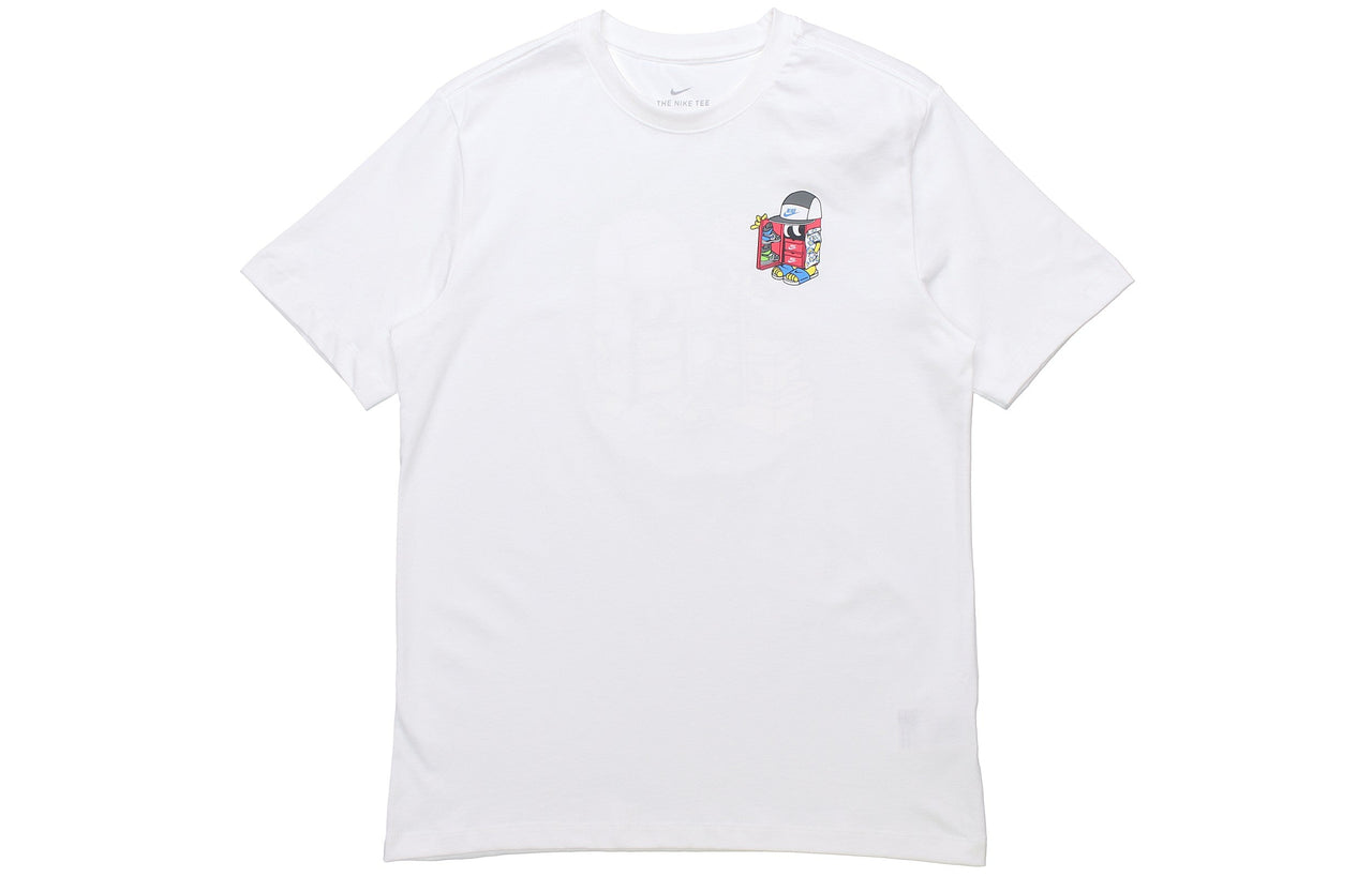 Nike Sportswear Shoe Cartoon Printing Sports Round Neck Short Sleeve White DD1261-100
