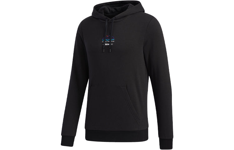 Men's adidas neo Favorites Pattern Printing Pullover Black GM2334