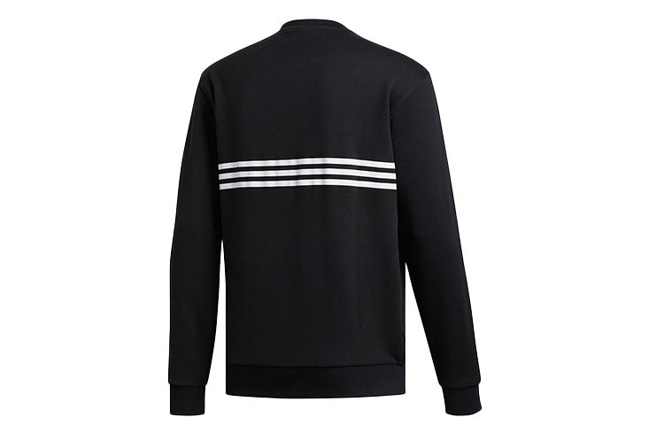 adidas originals OUTLINE TRF CRW Large logo Printing Round Neck Pullover Black ED4687